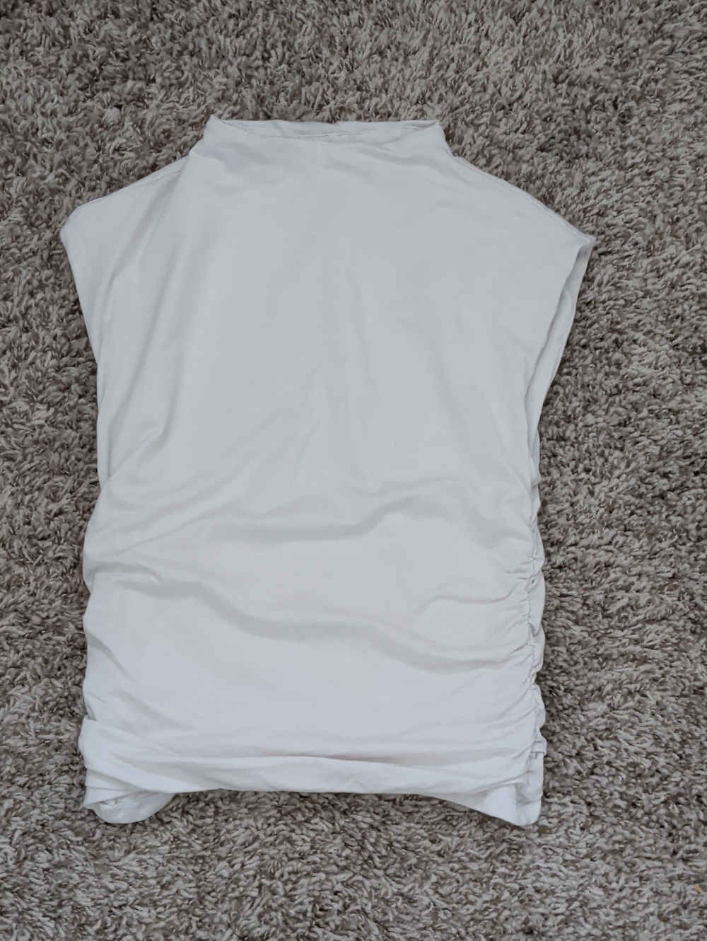 Abercrombie & Fitch White Mock Neck Ruched Tank